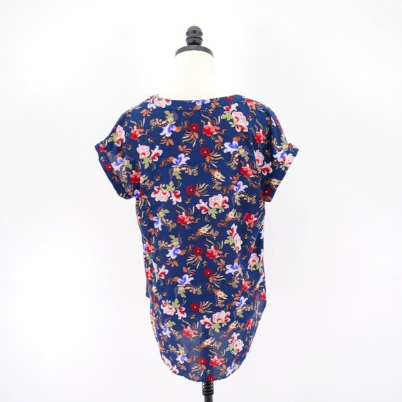 Philosophy Blue Red Green Medium Sheer Lightweight Blouse Top Sleeveless V-Neck - Picture 5 of 8